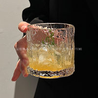 复古啤酒杯玻璃水杯高级感威士忌酒杯咖啡杯饮品杯轻奢高档洋酒杯