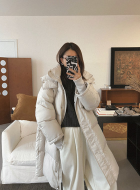 Tania 90白鸭绒 基础款风雪领防风袖帽联盟简约冬季中长款羽绒服