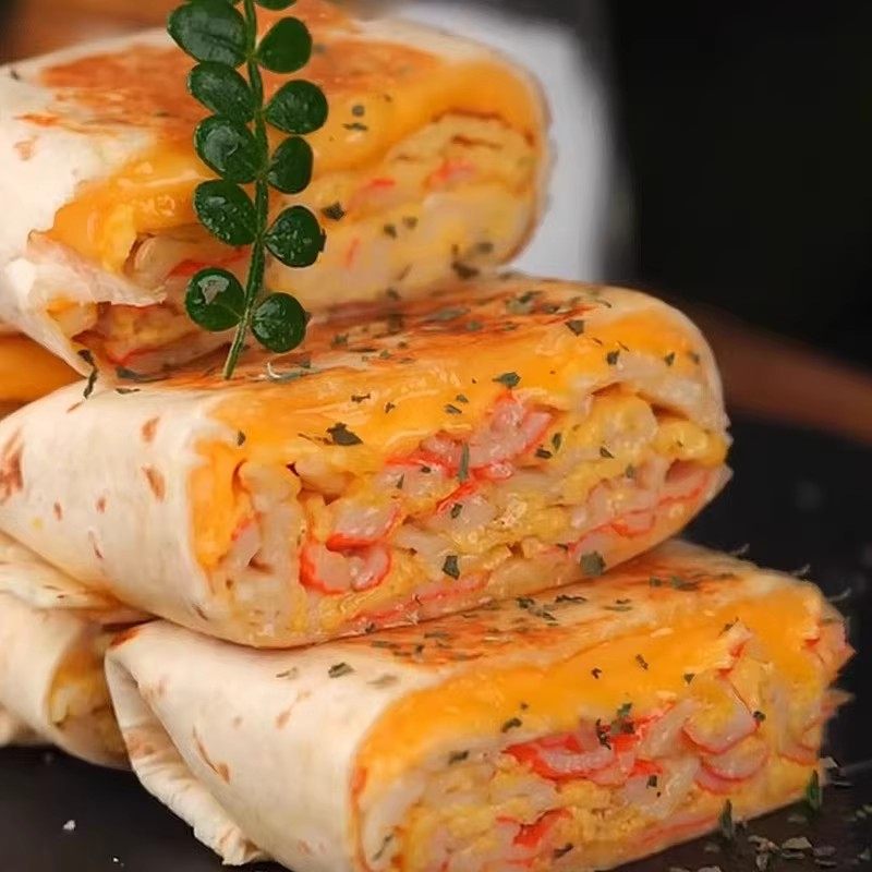 蟹柳芝士卷饼薄煎饼速食儿童营养早饭早餐半成品西式馅饼冷冻食品