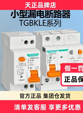 天正TGBKLE空气开关带漏电保护器2P63A家用空调漏保32a断路器