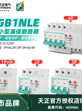 天正tgb1nle-63漏电保护断路器1p+n/2p/3p+n/4p漏保dz47le-47
