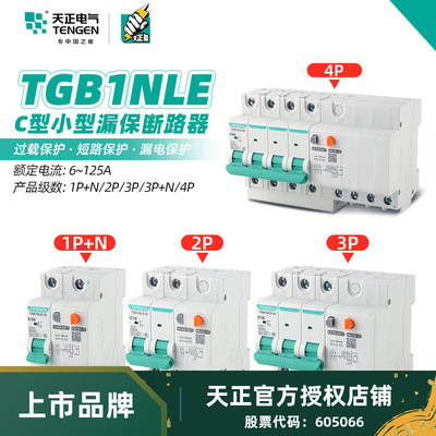 天正tgb1nle-63漏电保护断路器1p+n/2p/3p+n/4p漏保dz47le-47