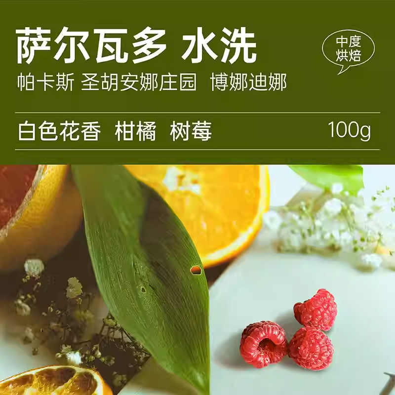 北欧青蛙熟豆萨尔瓦多帕卡斯庄园水洗博娜迪娜中度烘咖啡豆100克图片