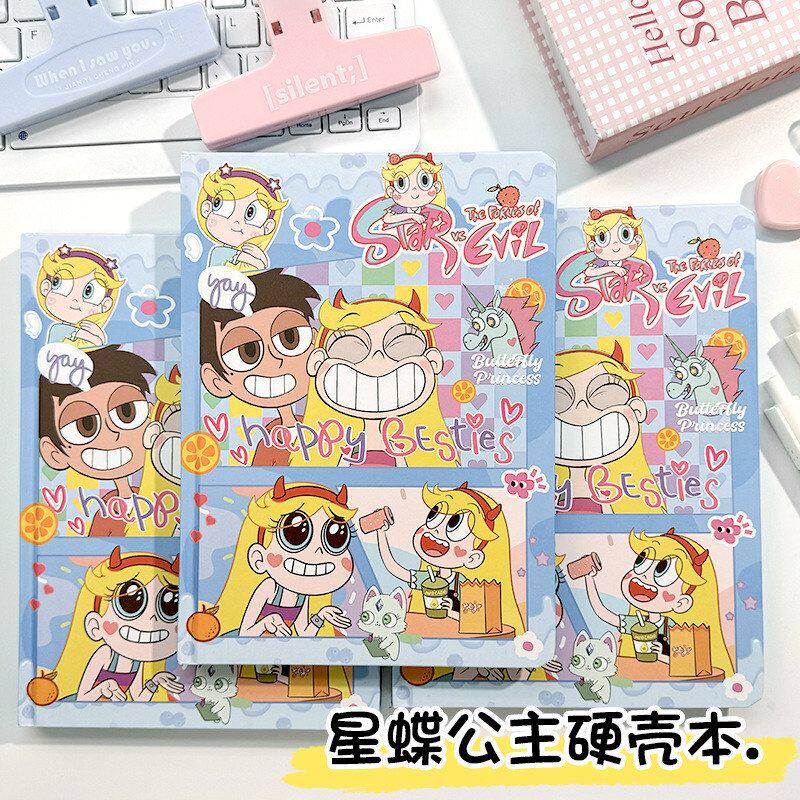 新款星蝶公主A5硬壳本记事本少女心横线笔记本学生可爱彩页本子