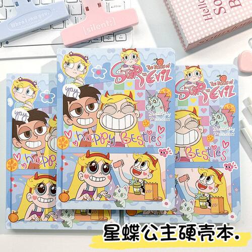 卡通A5新款日记本心少女横线星蝶