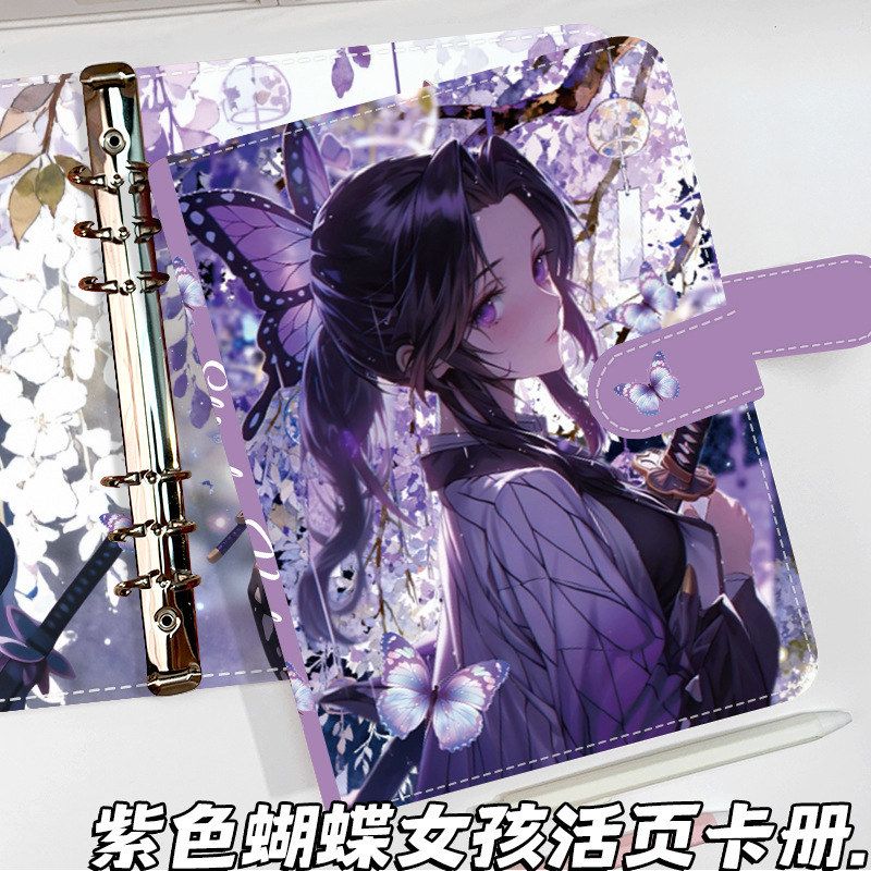 紫色蝴蝶女孩活页笔记本高颜值图片