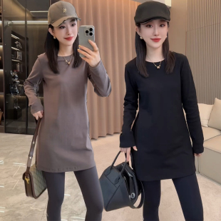 内搭潮 T恤上衣打底衫 欧货2025秋女时尚 设计感宽松休闲显瘦中长款