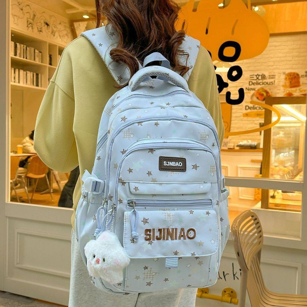 高颜值书包初高中生大容量多层耐脏双肩包星星百搭轻便大学生背包,箱包皮具/热销女包/男包,双肩背包,淘宝优惠券,粉丝福利购,淘宝优惠卷