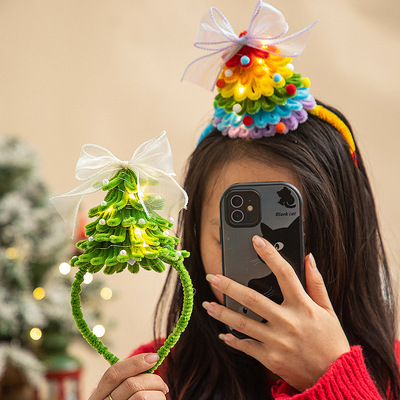 新款圣诞树扭扭棒diy材料包头饰发箍圣诞节装饰送女朋友闺蜜礼物