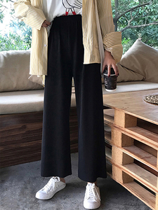 2023新款大码秋季胖mm高腰垂感直筒阔腿裤子胖妹妹显瘦冰丝休闲裤