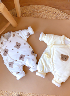 韩式0一3月新生婴儿儿衣服冬装母婴店初生宝宝a类5259码保暖棉衣