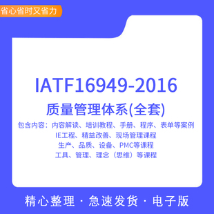 2016新版 IATF16949质量管理体系全套过审文件质量手册****文件PPT