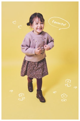 90-150 日单贵牌 beams 女童针织衫连衣裙毛衣出口日本原单童装