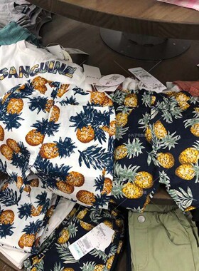 100-130 日单 mjj 丸高男童女童纯棉短裤中裤外贸原单日本童装