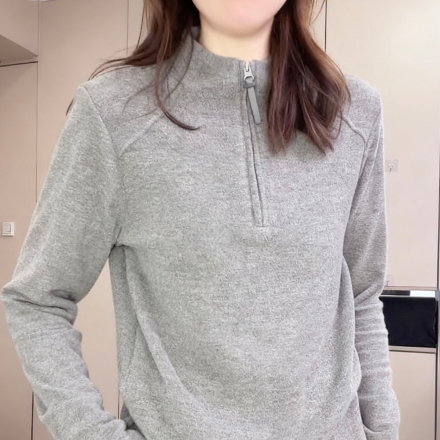 简约运动风加厚双面德绒长袖t恤