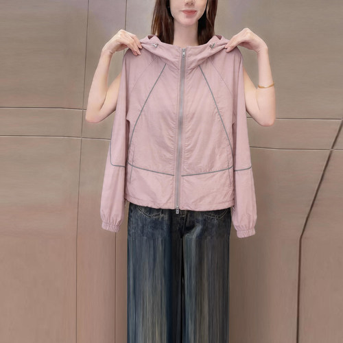 2026夏季时尚防晒连帽长袖外套女