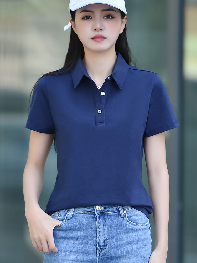 RED MENS AND WOMENS LAPEL SHORT SLEEVE T-SHIRTS POLO SHIRTS WOMENS ATHLEISURE CUSTOM WORK CLOTHES PRINTED LOGO BRAND TOPS