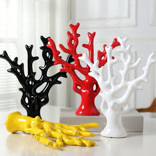 家居饰品创意摆设陶瓷现代新房装 饰摆件结婚礼物婚庆礼品发财树