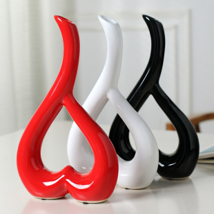 摆件心形花插六六顺 简约花器家装 家居饰品现代时尚 花瓶创意花器