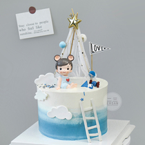 哆啦A梦恶魔梦幻天使娃娃蛋糕装饰摆件独角兽女孩插件生日插牌小