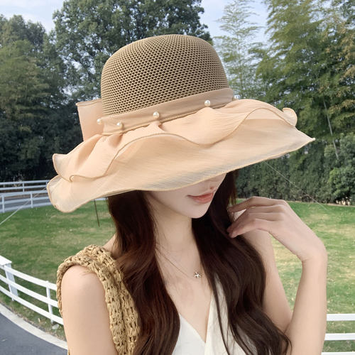 大檐遮脸防晒帽女春夏百搭渔夫帽