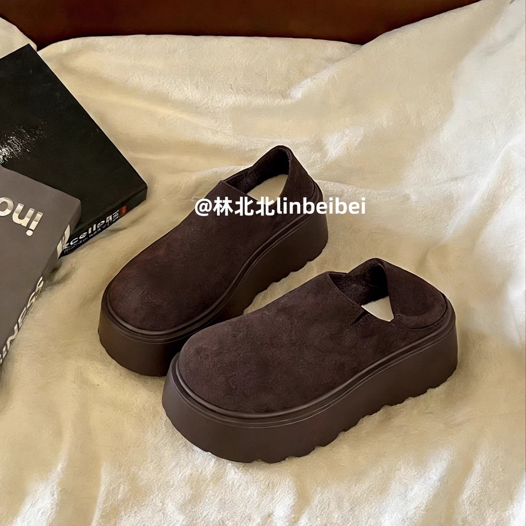 林北北网红复古增高厚底棉鞋女款冬季加绒保暖一脚蹬全包勃肯鞋,女鞋,深口单鞋,淘宝优惠券,粉丝福利购,淘宝优惠卷