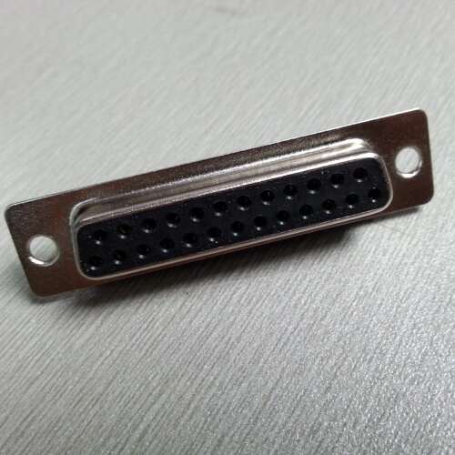 黑胶DB25孔两排母座连接器实心针
