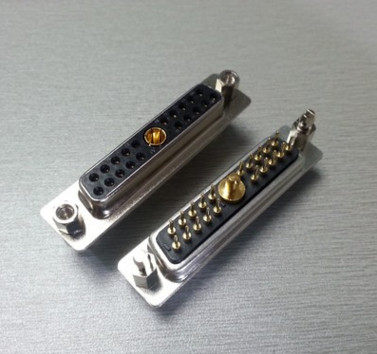 优质大电流DSUB21W1直插式母座 20小针+1大针带鱼叉铆锁180度焊板