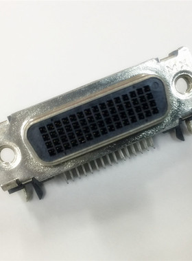 供应莫斯DVI-60PIN弯脚母座 MOLEX黑色DVI-60P卧式90度插板连接器