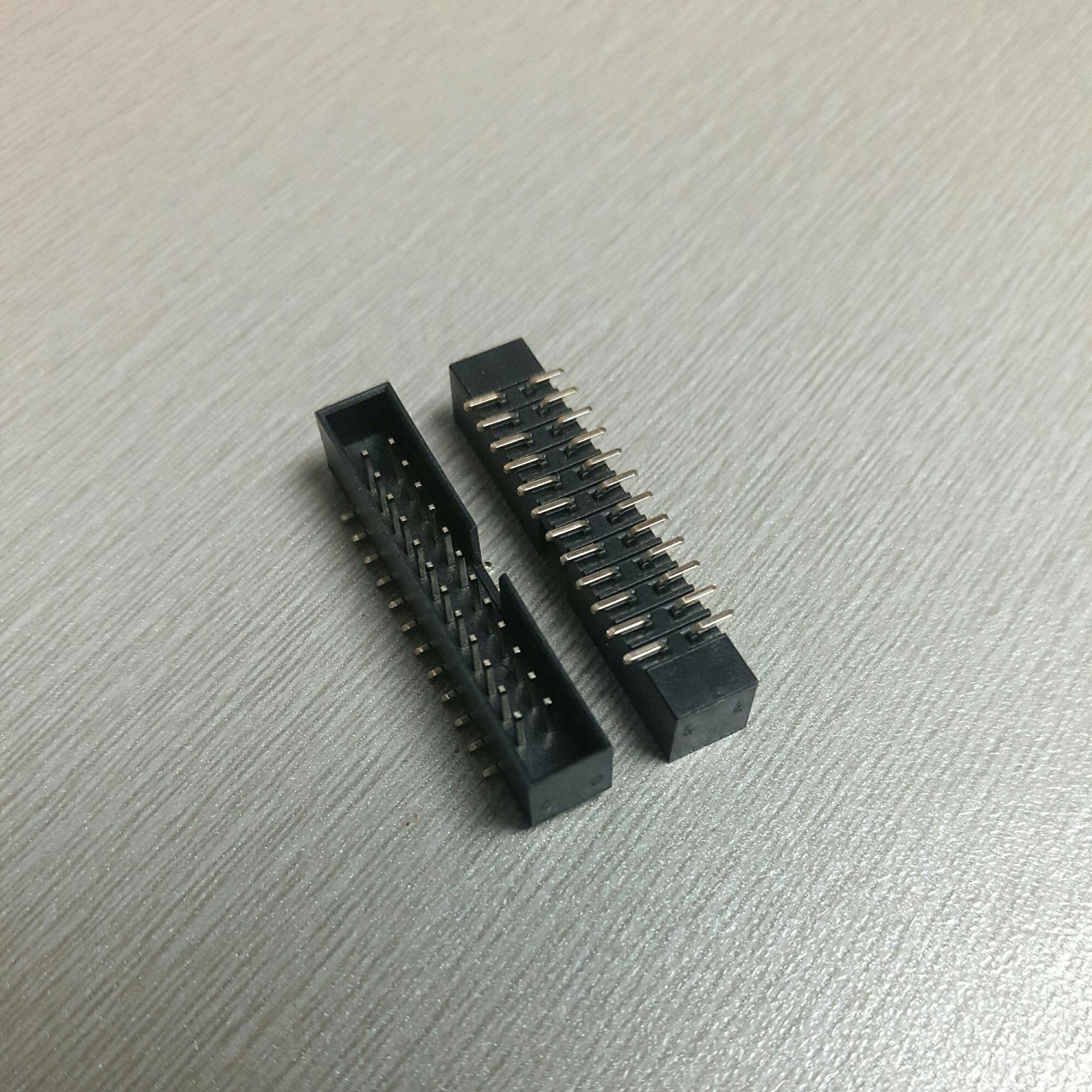 供应2x12PIN双排针贴片简牛连接器 2.0系列针座24芯立式贴接插件