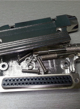 DB37Pin锌合金外壳 D型62针连接器专用金属壳 新品90度弯出线铁壳