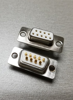 现货车针DB9母头镀金RS232实芯九芯串口焊线连接器 J18E-9S金属壳