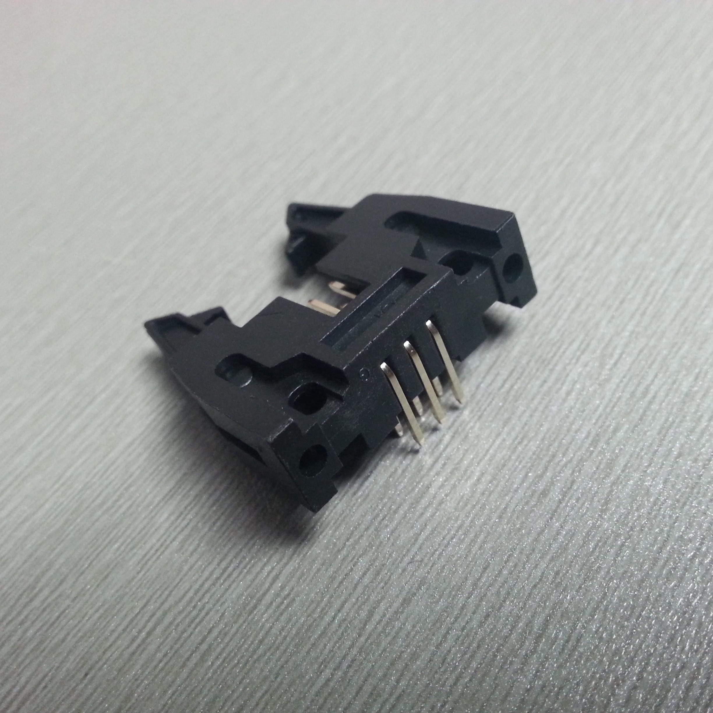 间距2.54mm 2*3P针黑插头 双排弯针牛角插座 6PIN弯脚牛角连接器