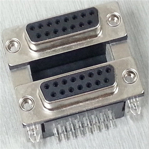 现货DR15pin双胞胎连接器 DB15针连体插座 D-sub15孔双层公头母座