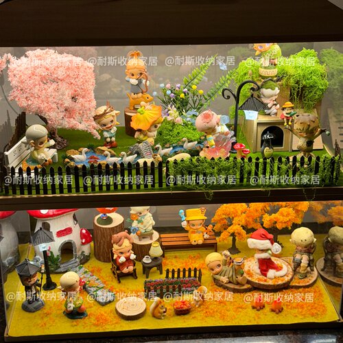 玄关盲盒造景diy材料包春夏秋冬微景观手办dimoo瞬间的奇遇布景
