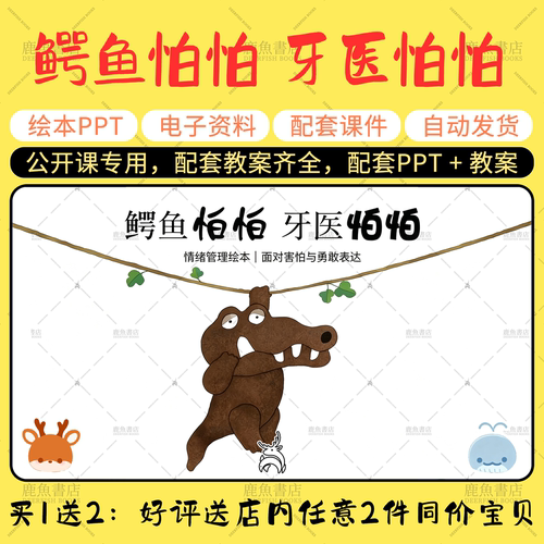 【鳄鱼怕怕 牙医怕怕】公开课PPT教案中班健康电子版幼儿园老师课