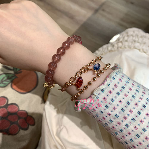 iFHHee  方块草莓～！酷酷cute 通体925纯银手链 基础银手链～