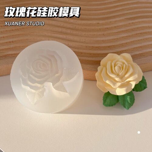 璇儿手作玫瑰花挂牌模具香薰石膏硅胶模具滴胶蜡烛模具DIY材料