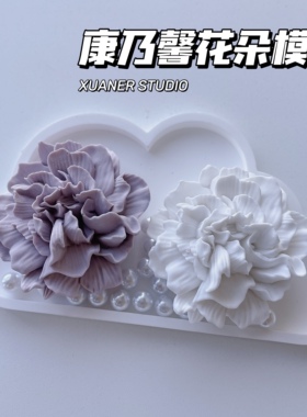 璇儿手作香薰石膏模具康乃馨花朵扩香石手工皂蜡烛滴胶硅胶模具