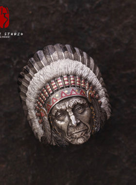 食肉者伏尔甘酋长戒指Vulcan手工