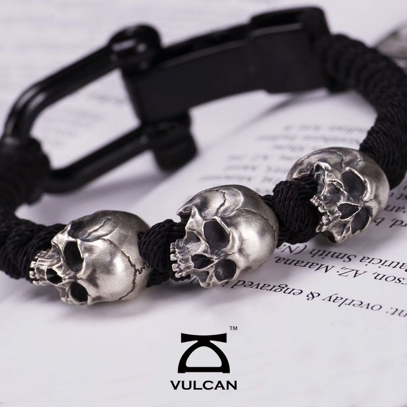 骑士风吊坠手链伏尔甘925银DIY