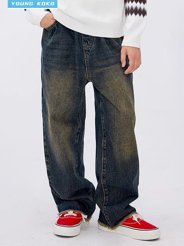 童装秋季女男童直筒儿童宽松长裤