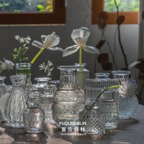 法式风浮雕小口径水培植物插花