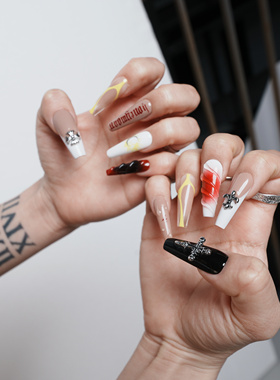 HoneYmoon原创限量手工定制可拆卸穿戴甲美甲荭荭同款售出不退换