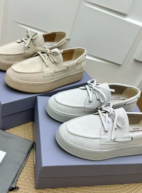 老钱风超轻~增高5CM 原单真皮厚底乐福鞋 H681帆船马克一脚蹬女鞋