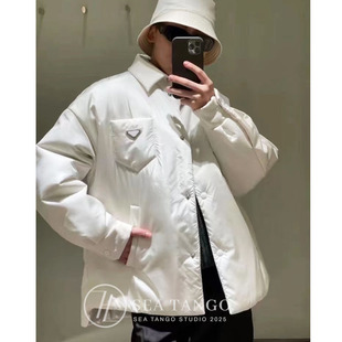 25高级感三角形口袋标志棉服宽松加厚保暖夹克男女外套 放心拍