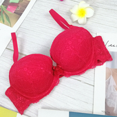 583欧美性感蕾丝有钢圈内衣本命年红女文胸60C65FG70BCD75BD80C