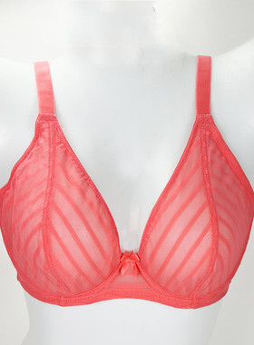 691欧美内衣超薄网纱有钢圈大胸显小大码大杯文胸7580-110CDEFGHI