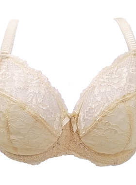 596欧美外贸文胸蕾丝超薄镂空透气有钢圈大胸显小胸罩80-100BCDEF