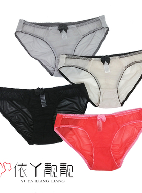 N082新款低腰性感透明网纱女士三角内裤加大码底裤S/M/L/XL